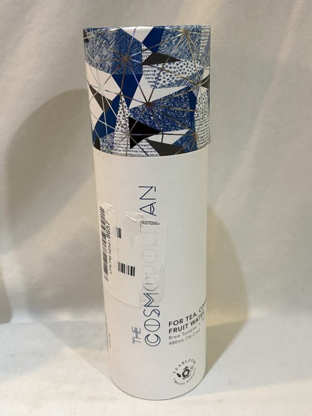 NIB Teabloom COSMOPOLITAN Stainless Steel Insulated Tumbler Travel Flask 16.2 oz